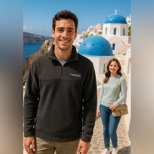 Columbia Men's Charcoal Quarter-Zip Fleece Steens Mountain